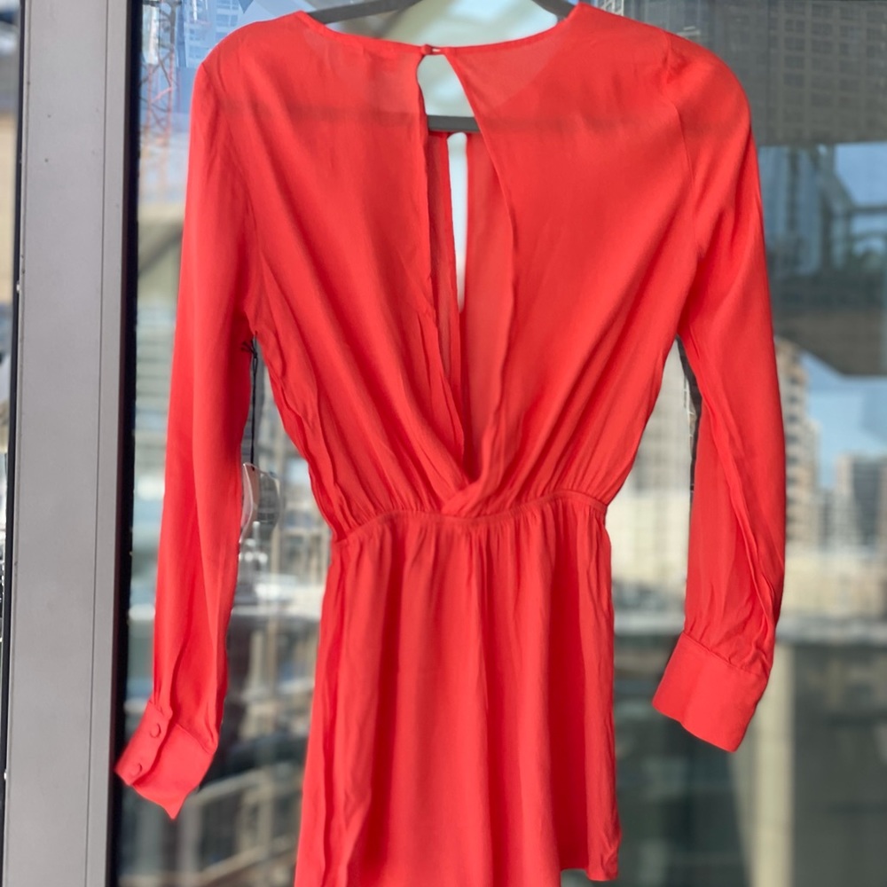 Superdown Long Sleeve Romper - deep V